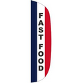 "FAST FOOD" 3' x 12' Stationary Message Flutter Flag